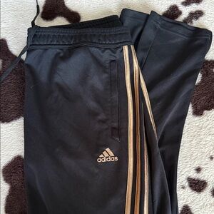 Adidas Women’s Black and Gold Track Pants